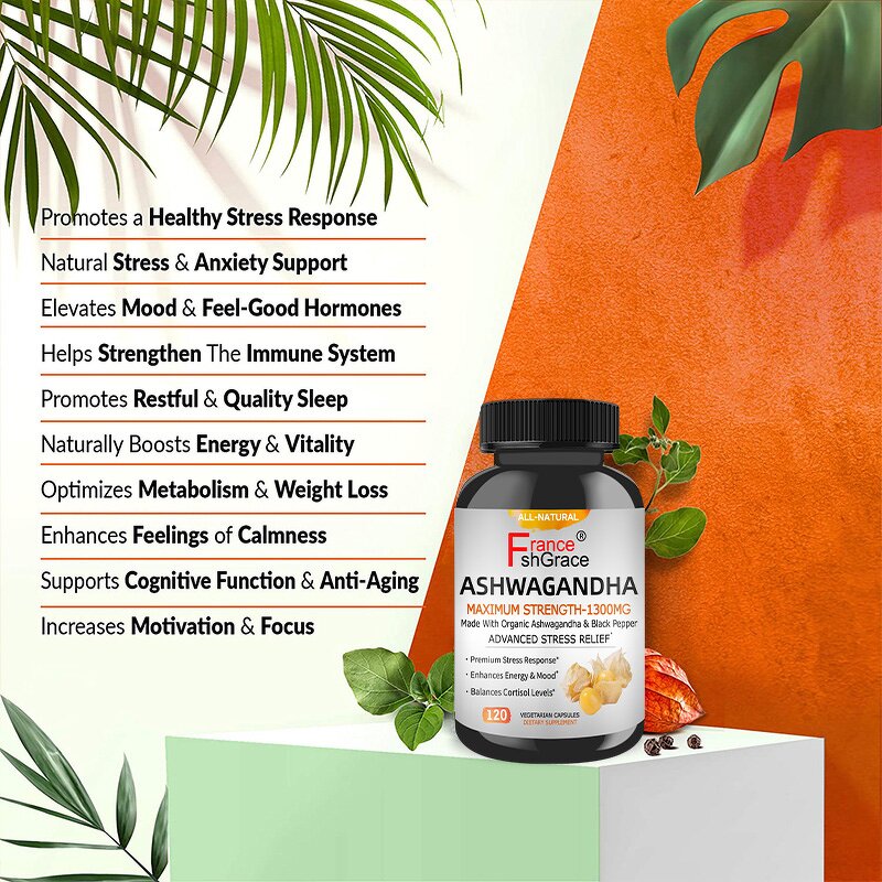 Ashwagandha Root Capsules - Organic Stress Relief Mood Antioxidant Support