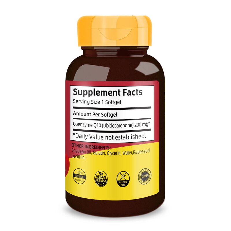 CoQ10 Softgel Capsule - 200mg Heart Health Support for Men and Women