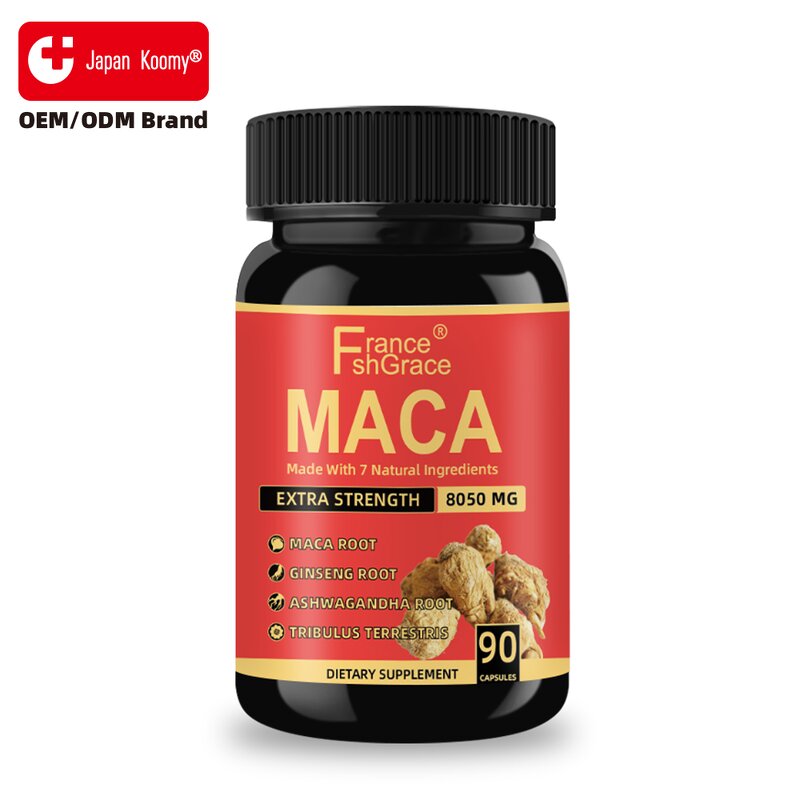 Maca Root Capsules - 90 Count Men Strength Mood Support Extract Supplement