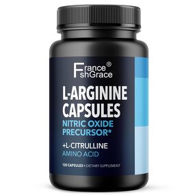 L-Arginine Capsules - 120 Count Energy Support Supplement for Women and Men