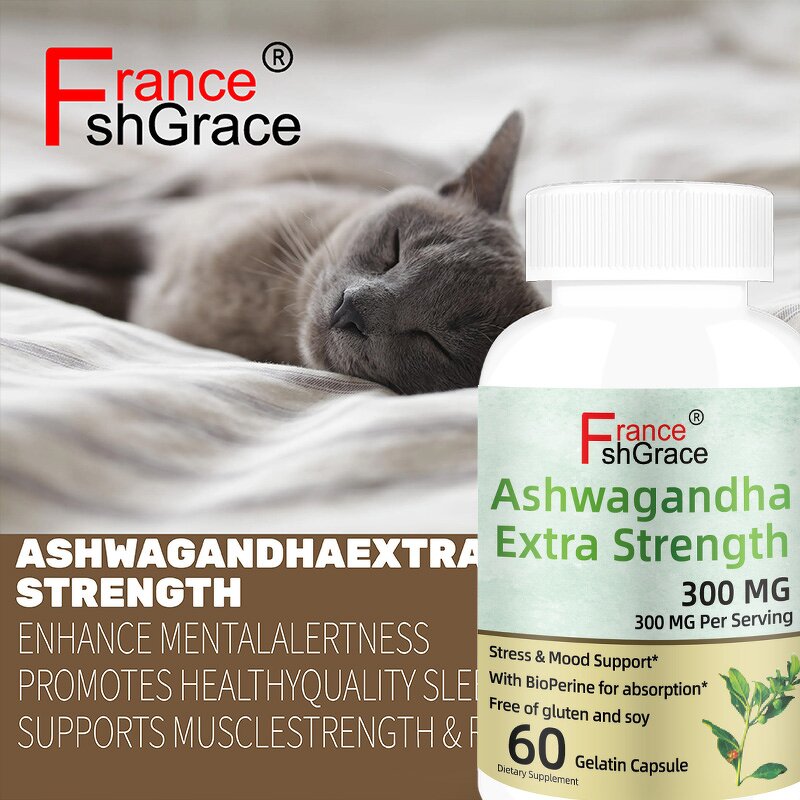 Ashwagandha Capsules - 300mg 60 Count Sleep Quality Stress Relief Supplement