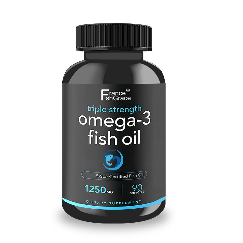 Omega 3 Fish Oil Softgels - 90 Count Brain Function Support for Women Men