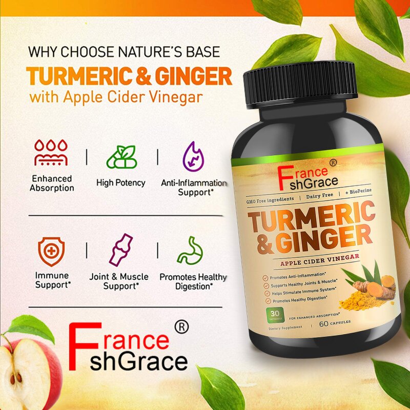 Turmeric Curcumin Capsules - Organic Ginger Joint Health Advanced Absorption