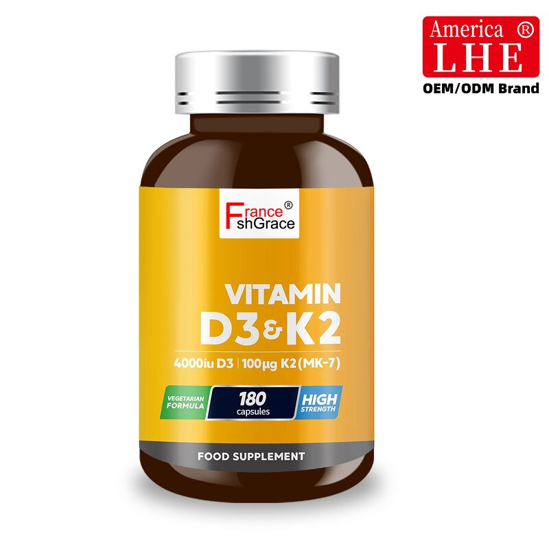Vitamin D3 K2 Capsules - Immunity Bone Health Support Supplement for Adults