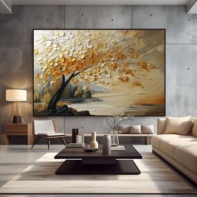 Oil Painting Manufacturer - 3D Textured Framed Abstract Handcrafted Canvas for Scandi-Style Apartment Hotel