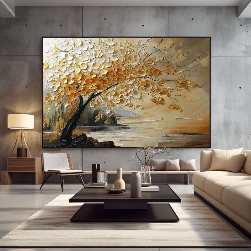 Oil Painting Manufacturer - 3D Textured Framed Abstract Handcrafted Canvas for Scandi-Style Apartment Hotel