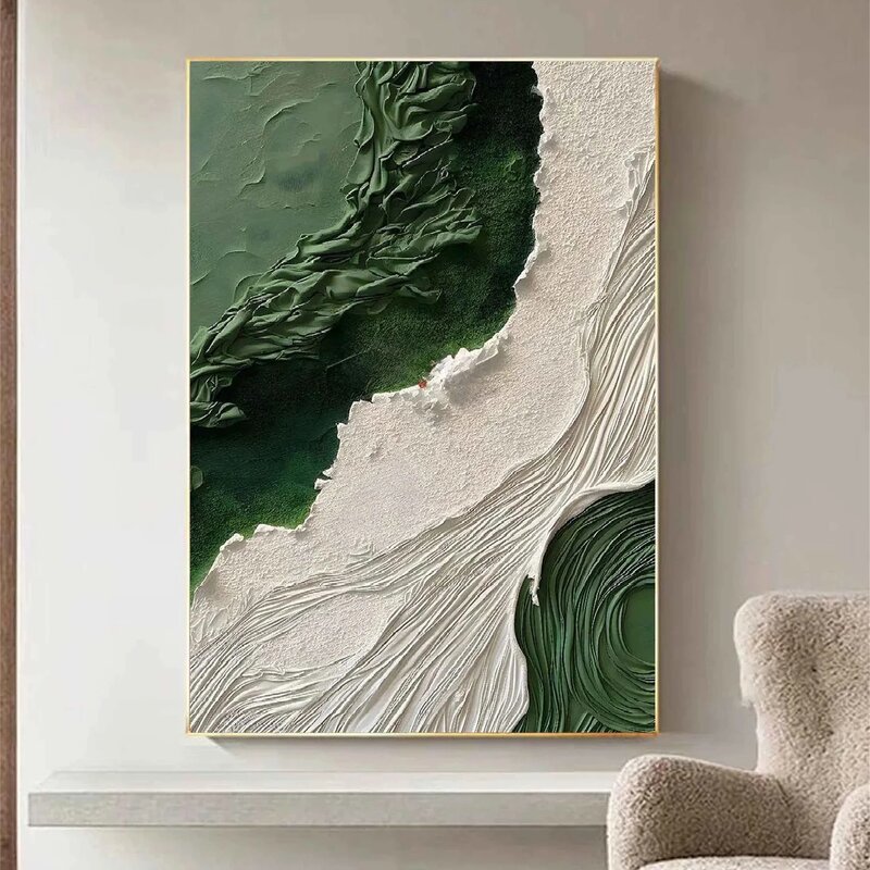 Canvas Wall Art Manufacturer - Custom Abstract Wabi Sabi Handmade 3D Texture Blue Watercolor