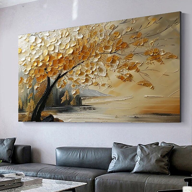 Oil Painting Manufacturer - 3D Textured Framed Abstract Handcrafted Canvas for Scandi-Style Apartment Hotel