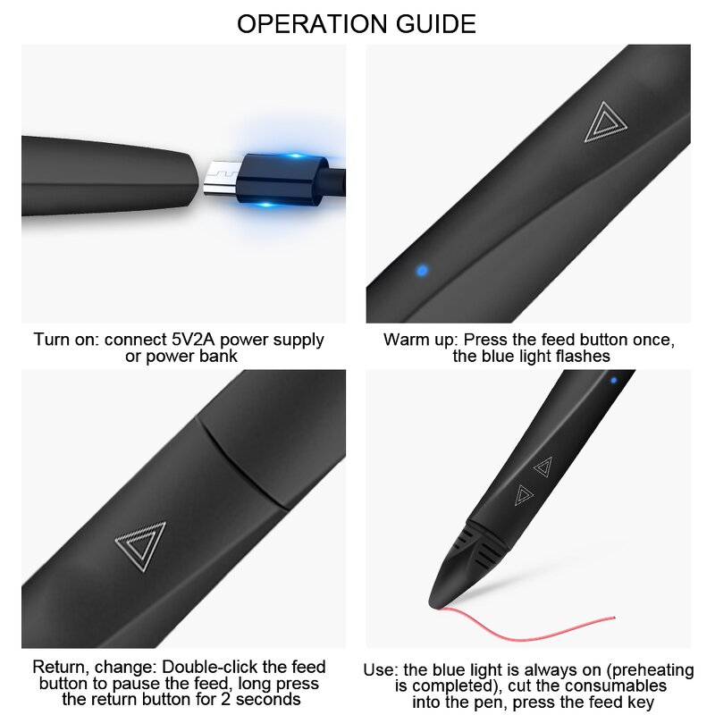 3D Printing Pen Manufacturer - DEWANG D12 Mini ABS/PLA/PCL 1mm Nozzle Micro USB Educational Toy