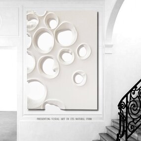 Wall Art Manufacturer - Minimalist Abstract Handmade Gypsum Acrylic White Modern 3D Unique Housewarming Gift