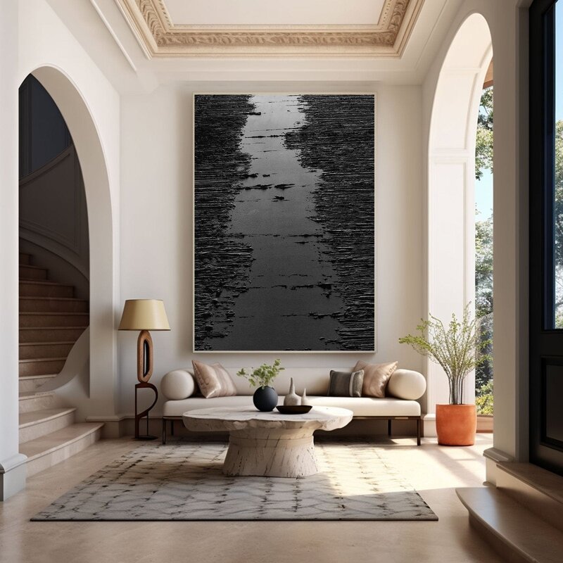 Oil Painting Manufacturer - Handmade Minimalist Textured Unframed Canvas for Contemporary Office Studio Aesthetic