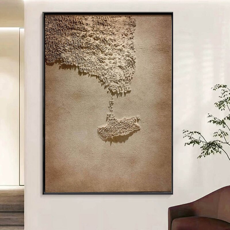 Abstract Wall Art Manufacturer - Wholesale Customized Wabi Sabi Home Canvas with 3D Texture Hand Painted