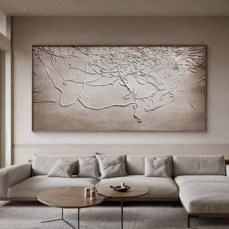 Wall Art Manufacturer - Modern Abstract Wabi Sabi Hotel Dining Room 100% Handmade 3D Texture Gypsum