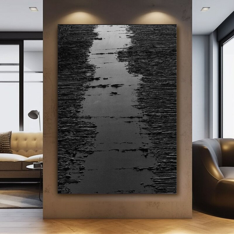 Oil Painting Manufacturer - Handmade Minimalist Textured Unframed Canvas for Contemporary Office Studio Aesthetic
