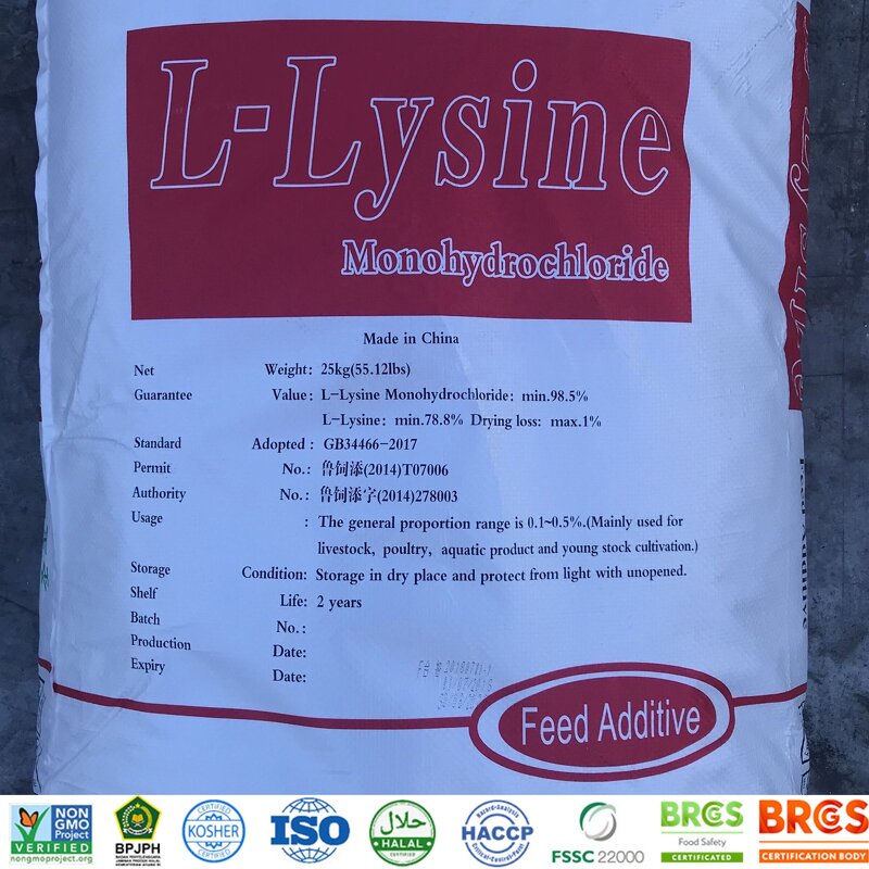 L-lysine HCL Manufacturer - China Origin FAMI-QS Certified 98.5%