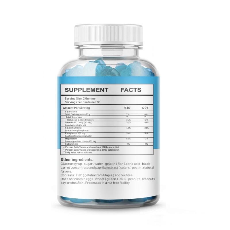 Kids Calcium Gummies Manufacturer - Magnesium Vitamin D Chewable for Bone Health Support