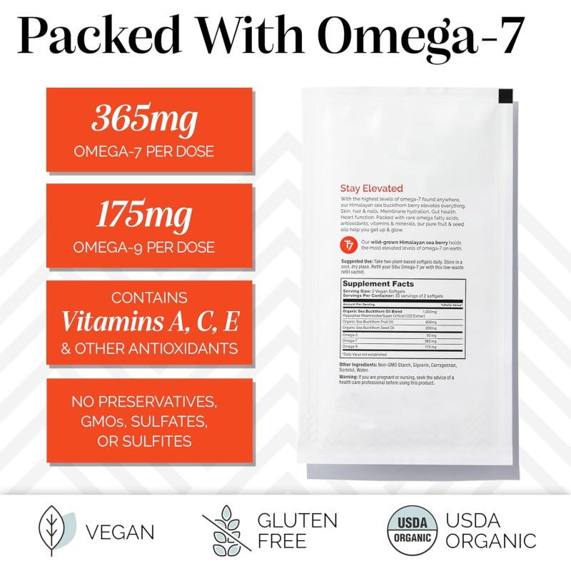 Omega 7 Softgels Manufacturer - Premium Organic Sea Buckthorn Oil for Skin Hair Nails Health