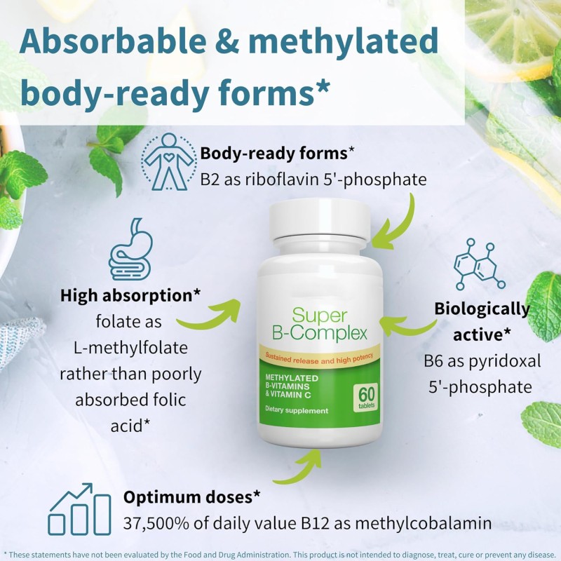 Vitamin B Complex Tablets Manufacturer - Wholesale Super B-Complex Methylated with D3 Energy