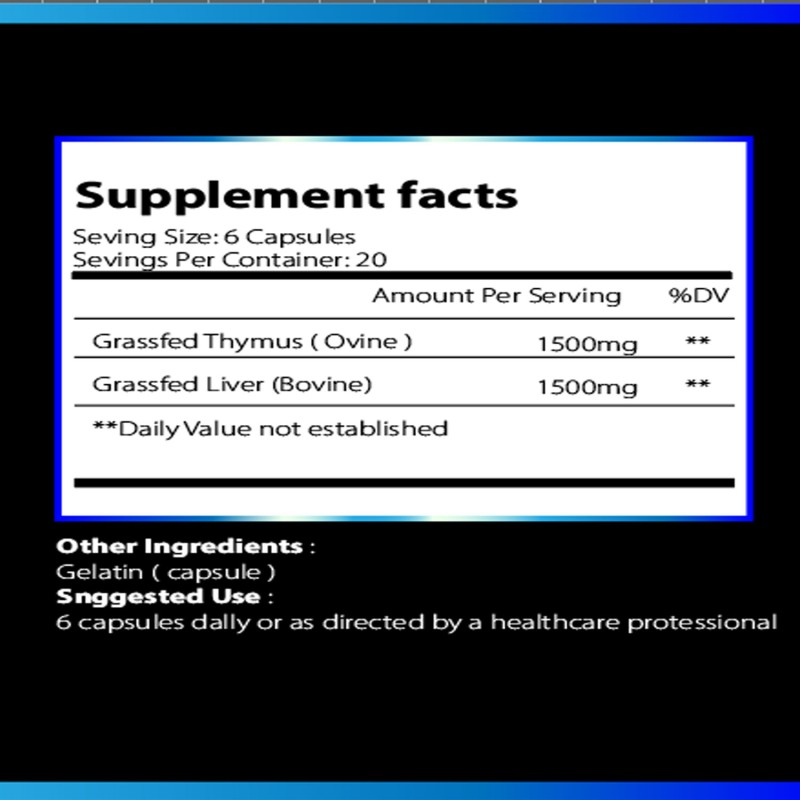 Thymus Extract Capsules Factory - Private Label Support Grass Fed Immune Histamine Health