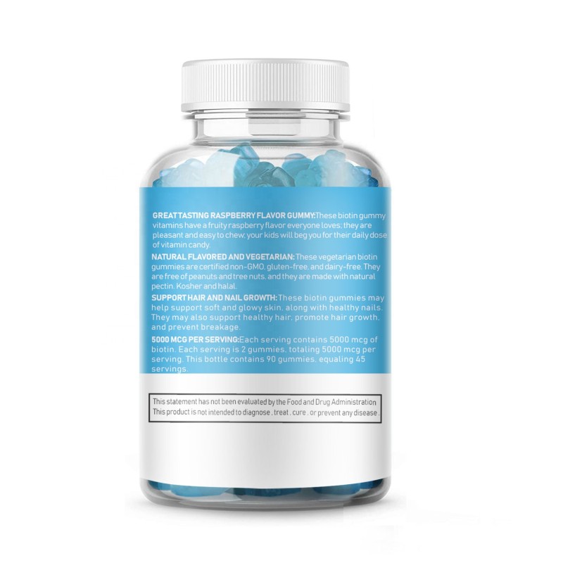Kids Biotin Gummies Factory - 5000mcg Natural Flavor for Hair and Nails Growth Vitamin