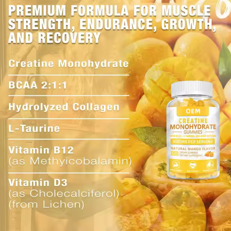 Sports Gummies Manufacturer - OEM Private Label High Quality Creatine Monohydrate Energy Gummy