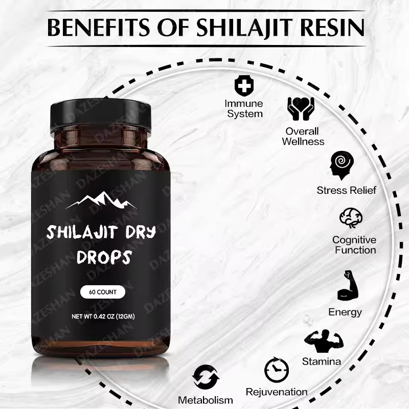 Shilajit Capsules Manufacturer - Rich in Humic Acid 85 Minerals Enhance Male Strength Himalayan