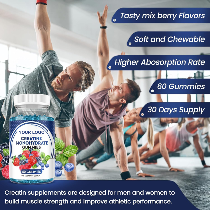 Energy Gummies Factory - OEM Food Supplements Vitamin Creatine Monohydrate Private Label