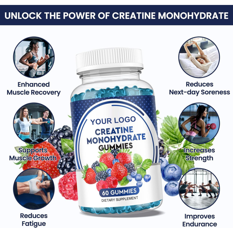 Energy Gummies Factory - OEM Food Supplements Vitamin Creatine Monohydrate Private Label