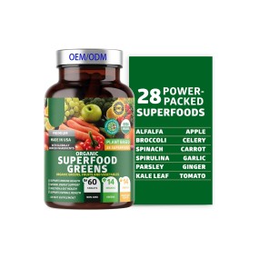 Superfood Greens Tablets Factory - Organic Fruit Veggie Supplement with Alfalfa Ginger Energy