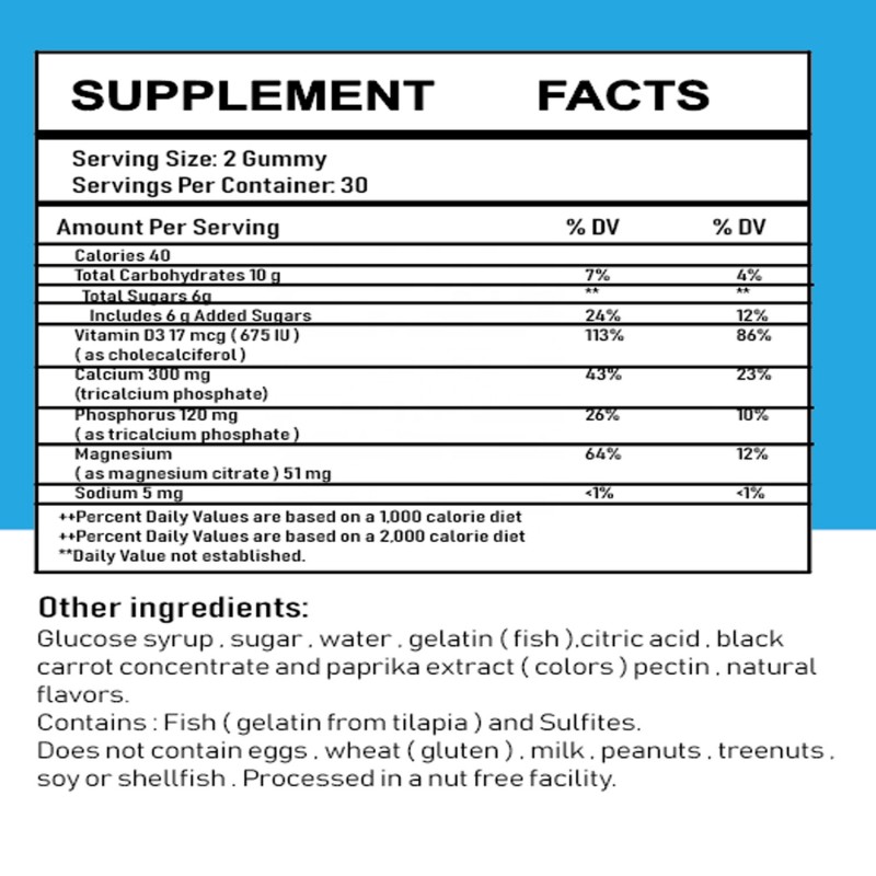 Kids Calcium Gummies Manufacturer - Magnesium Vitamin D Chewable for Bone Health Support