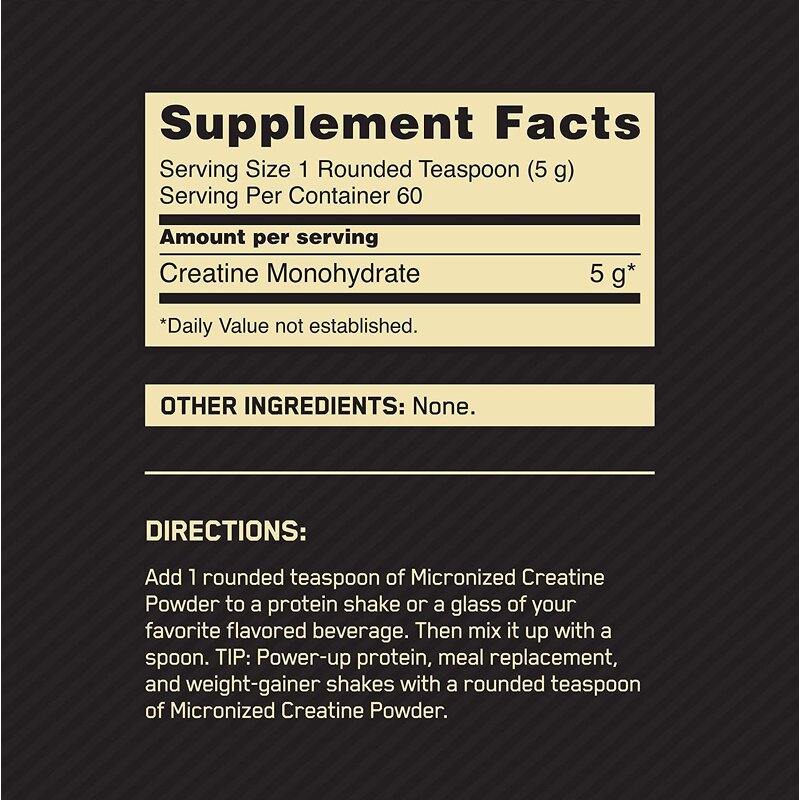 Creatine Monohydrate Powder - Pre-Workout Pure Adult Bodybuilding Sports Nutrition
