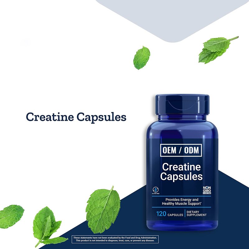 Creatine Monohydrate Capsules - Vitamin C Muscle Mass Strength Workout Recovery