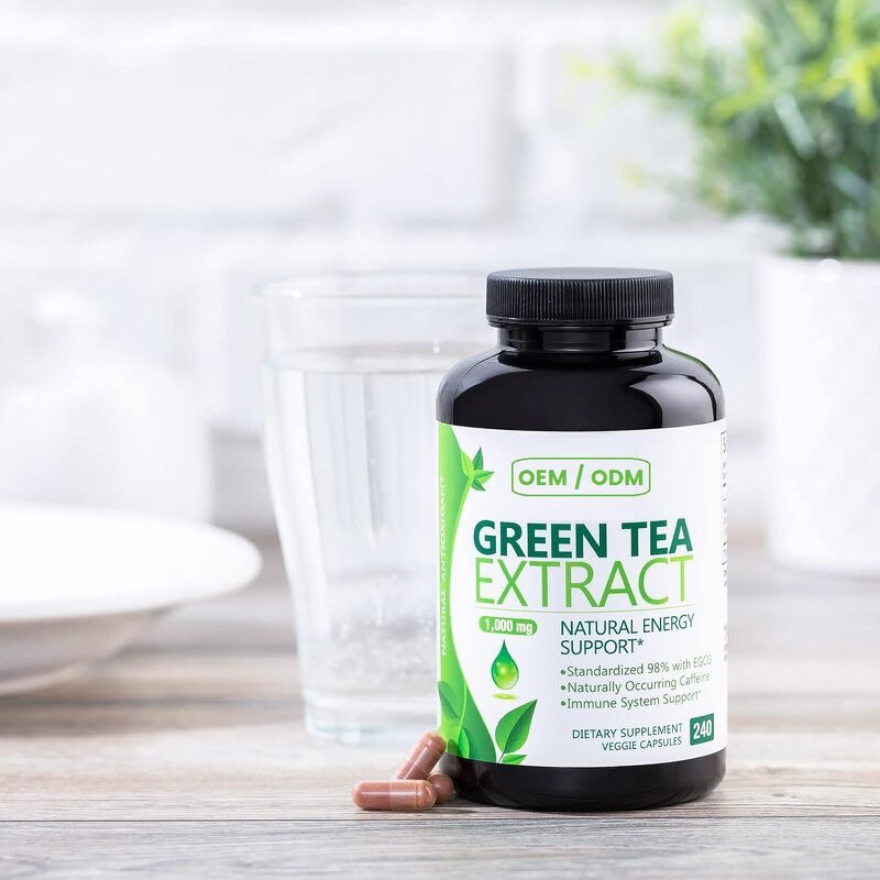 Green Tea Extract Capsules - OEM Factory Antioxidant Immune Heart Support Adults