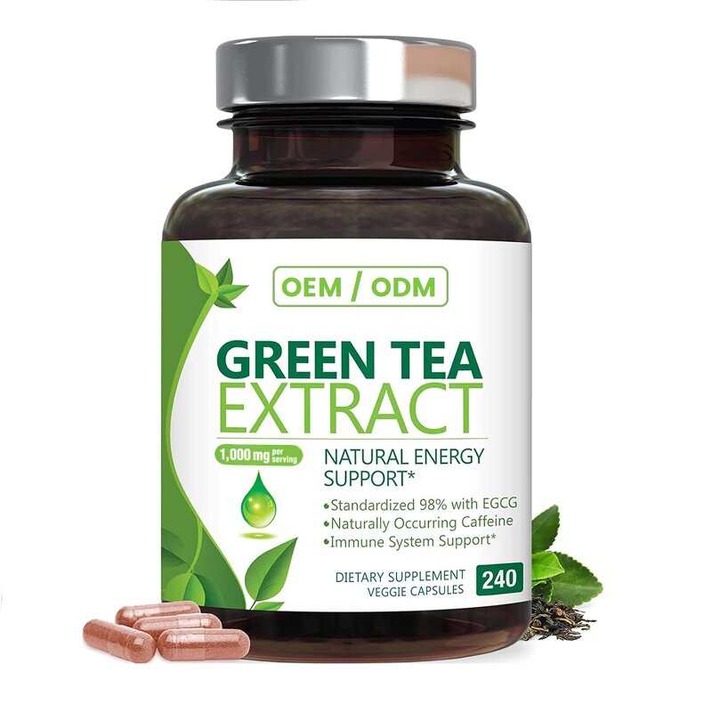 Green Tea Extract Capsules - OEM Factory Antioxidant Immune Heart Support Adults