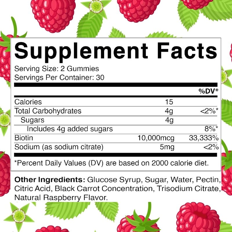 Biotin Hair Gummies - Custom Label Vegan Hair Skin Nails Growth Supplement