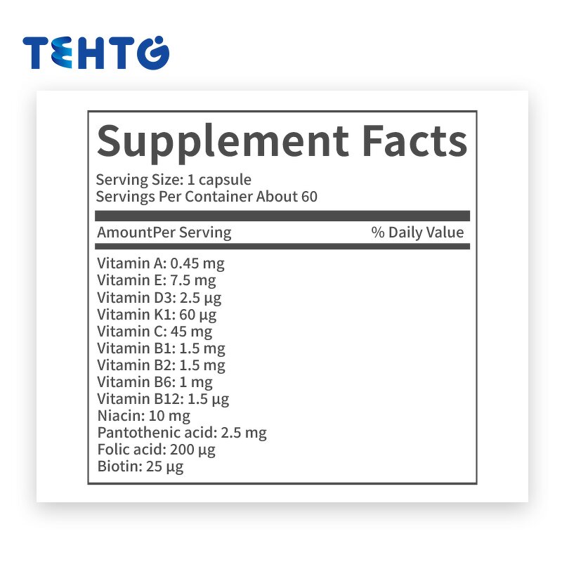 Men's Multivitamin Capsules - OEM Organic Whole Foods Multiple Nutrients Minerals