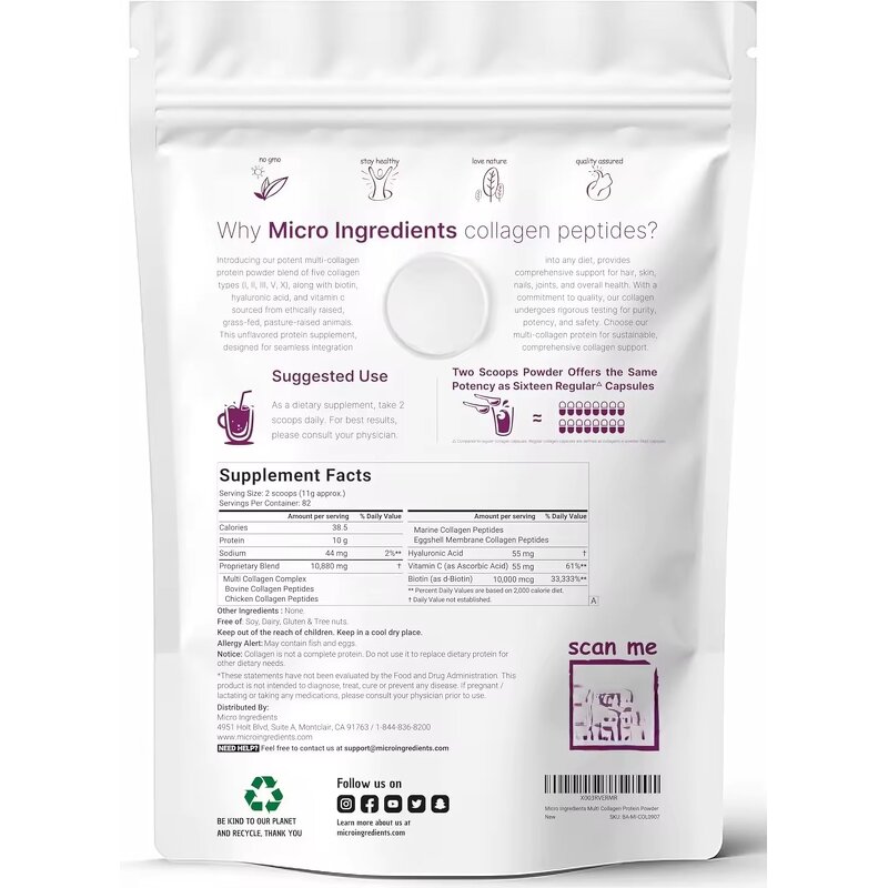 Collagen Peptides Powder - OEM ODM Marine Bovine Chicken Hyaluronic Acid Women's