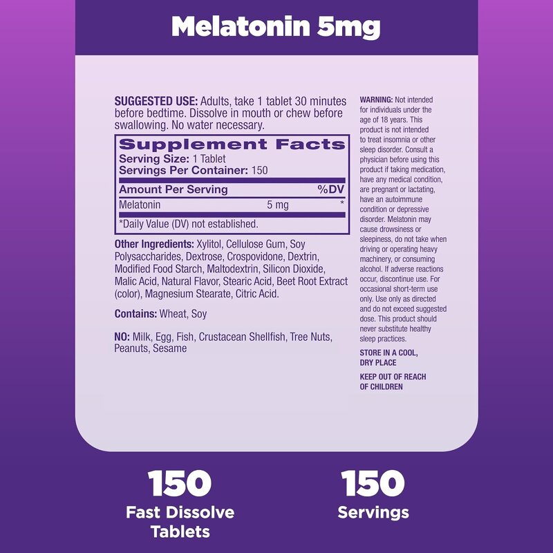 Melatonin Tablets - China OEM 1mg 5mg Best Sleeping Health Supplement