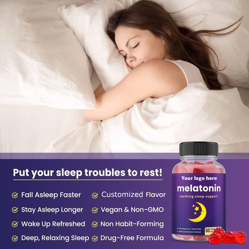 Sleep Aid Gummies - Private Label Vegan Zero Gelatin 5mg Deep Sleeping Support