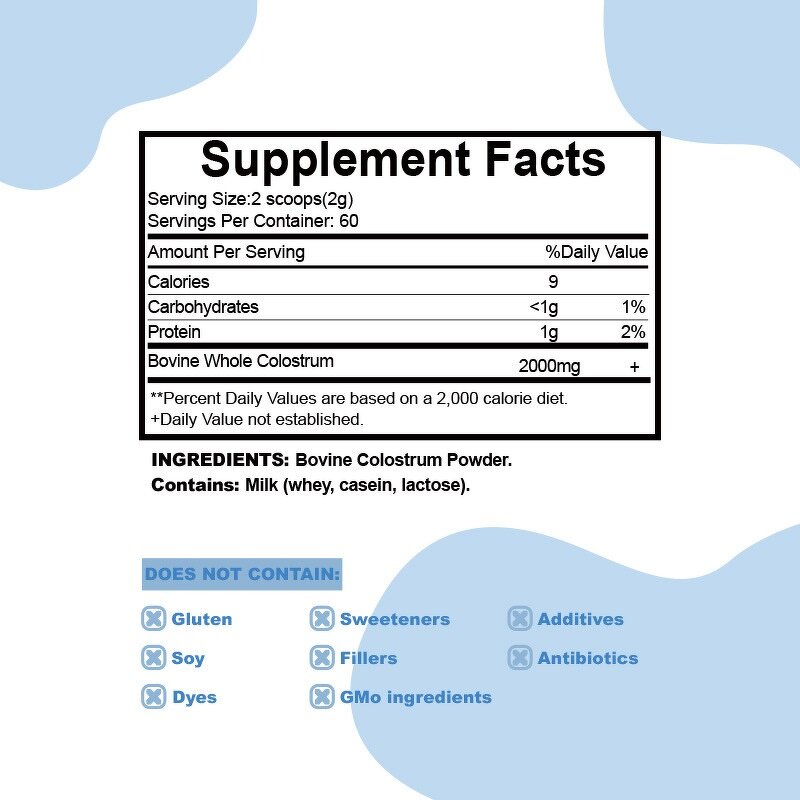 Bovine Colostrum Powder - China OEM ODM Private Label Health Supplement