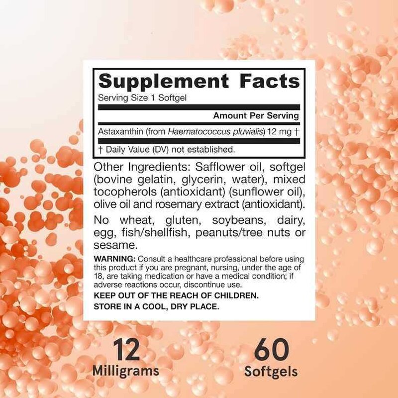 Astaxanthin Softgels - OEM ODM Customized 12mg Healthcare Supplement