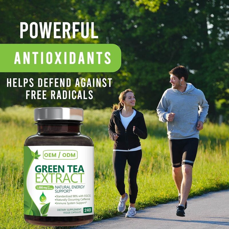 Green Tea Extract Capsules - OEM Factory Antioxidant Immune Heart Support Adults