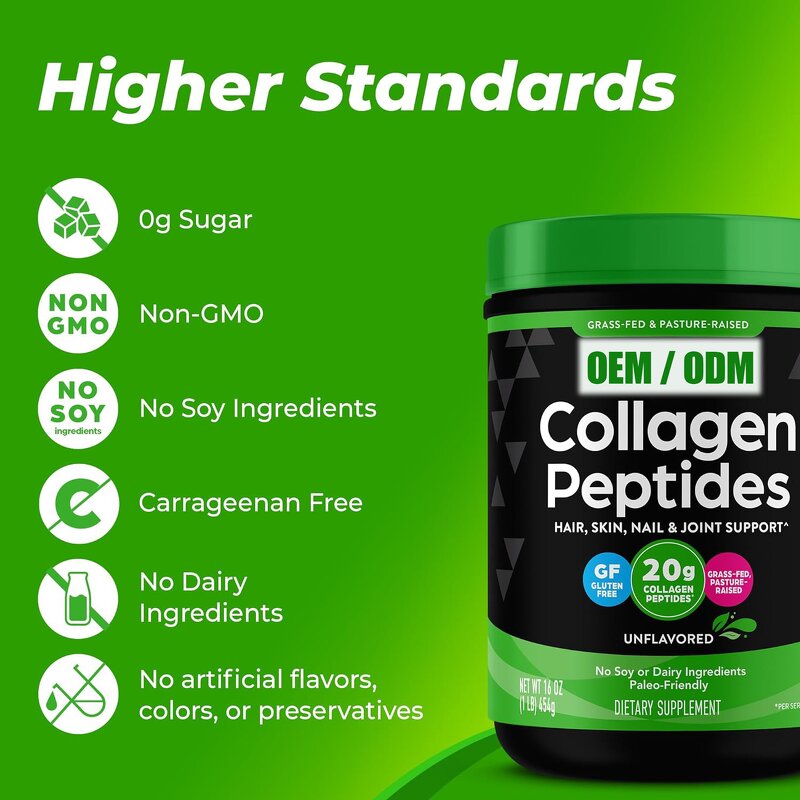 Bovine Collagen Powder - Food Grade Hair Skin Nail Joint Support HACCP Certified