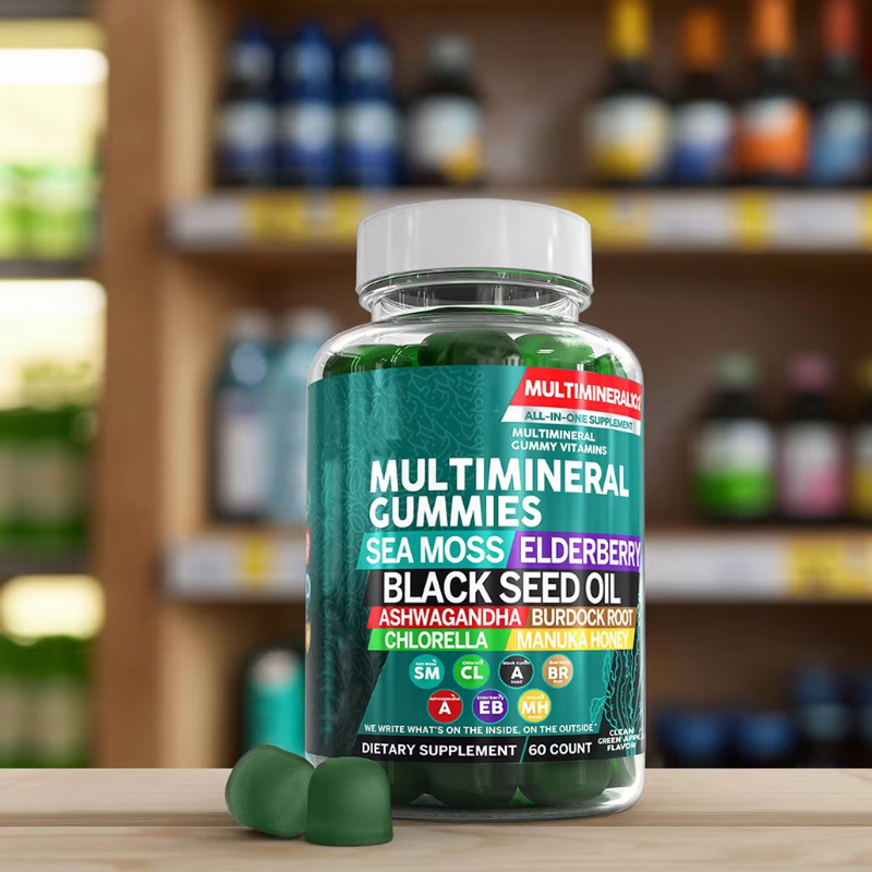 Multimineral Gummies - Cross-border Drunken Eggplant Adult Beauty 60 Count