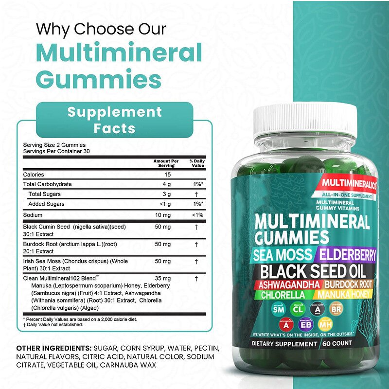 Multimineral Gummies - Cross-border Drunken Eggplant Adult Beauty 60 Count