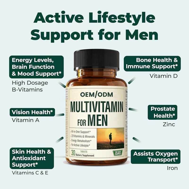 Multivitamin Tablets - OEM ODM Male Sport A B C D E Iron Zinc Supplement