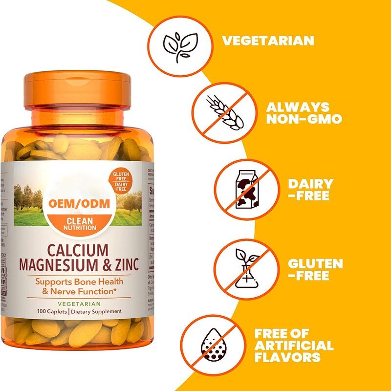 Calcium Magnesium Zinc Tablets - Immune Bone Health Improved Density Custom Formula