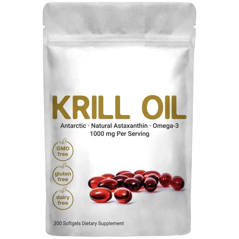 Krill Oil Softgels - OEM 1000mg DHA EPA Liquid Gel Supplement for Adults