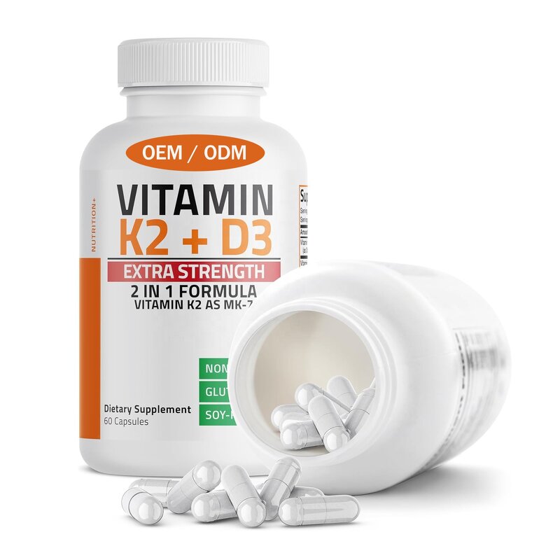 Vitamin D3 K2 Capsules - OEM ODM 10000iu 2-in-1 Bone Immune Heart Support