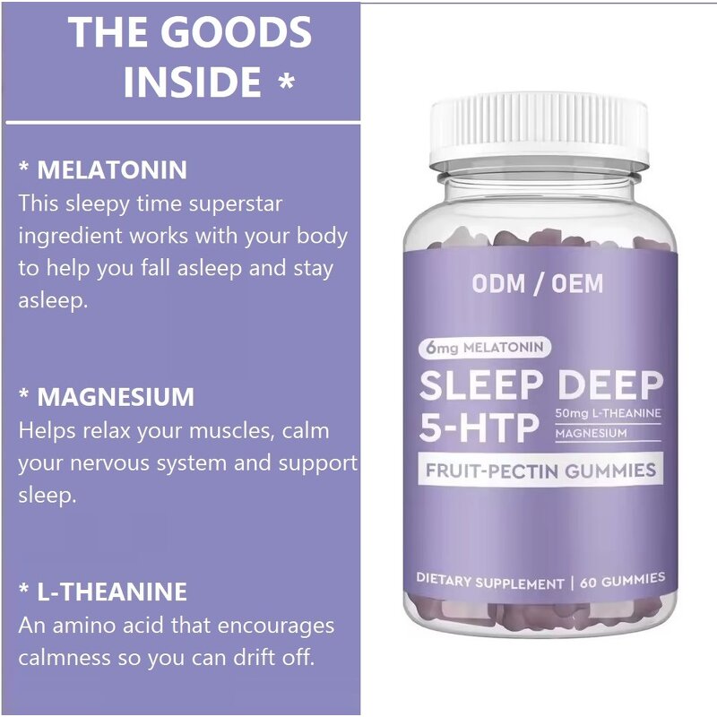 Melatonin Gummies - OEM ODM Brain Health Relax Deep Sleep Support Adults